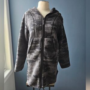 DSG Long Hooded Fleece Zip Up In Camo Small